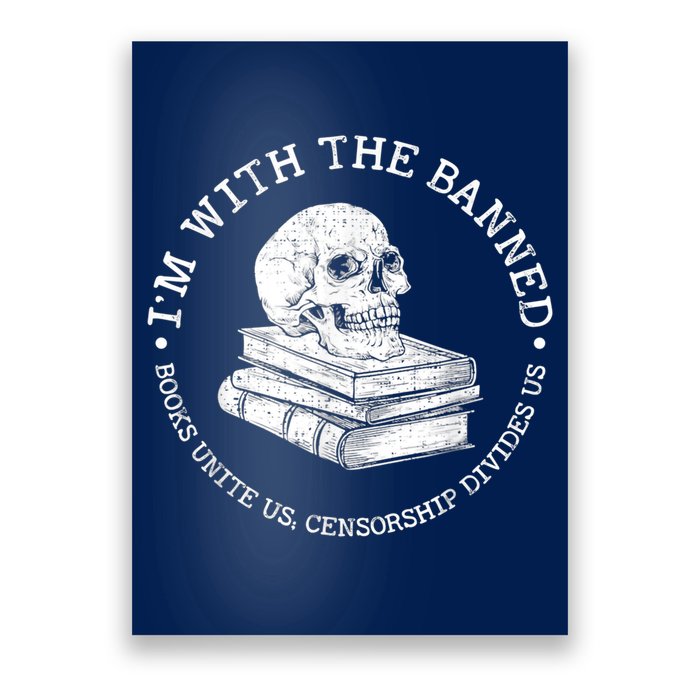 I'm With The Banned Books Funny Book Lover Librarian Reading Poster
