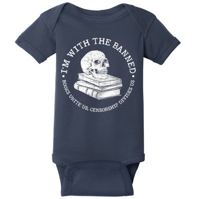 I'm With The Banned Books Funny Book Lover Librarian Reading Baby Bodysuit