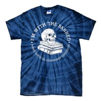 I'm With The Banned Books Funny Book Lover Librarian Reading Tie-Dye T-Shirt