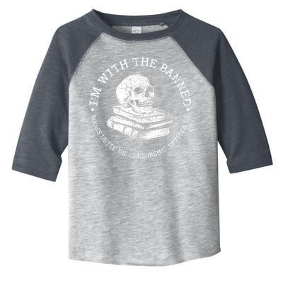I'm With The Banned Books Funny Book Lover Librarian Reading Toddler Fine Jersey T-Shirt