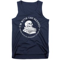 I'm With The Banned Books Funny Book Lover Librarian Reading Tank Top