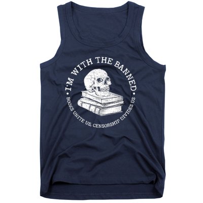 I'm With The Banned Books Funny Book Lover Librarian Reading Tank Top