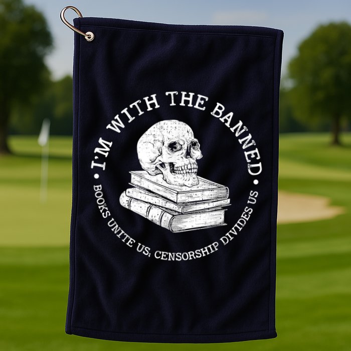 I'm With The Banned Books Funny Book Lover Librarian Reading Golf Towel