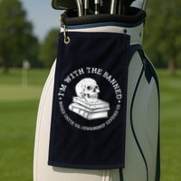 I'm With The Banned Books Funny Book Lover Librarian Reading Golf Towel