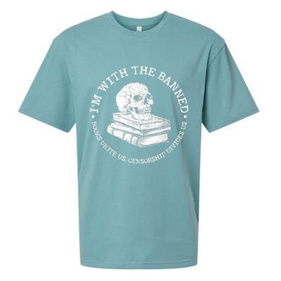 I'm With The Banned Books Funny Book Lover Librarian Reading Sueded Cloud Jersey T-Shirt