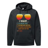 I Want To Break Free To Ride My Bicycle It All Gift Idea Performance Fleece Hoodie