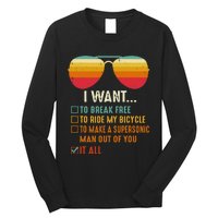 I Want To Break Free To Ride My Bicycle It All Gift Idea Long Sleeve Shirt