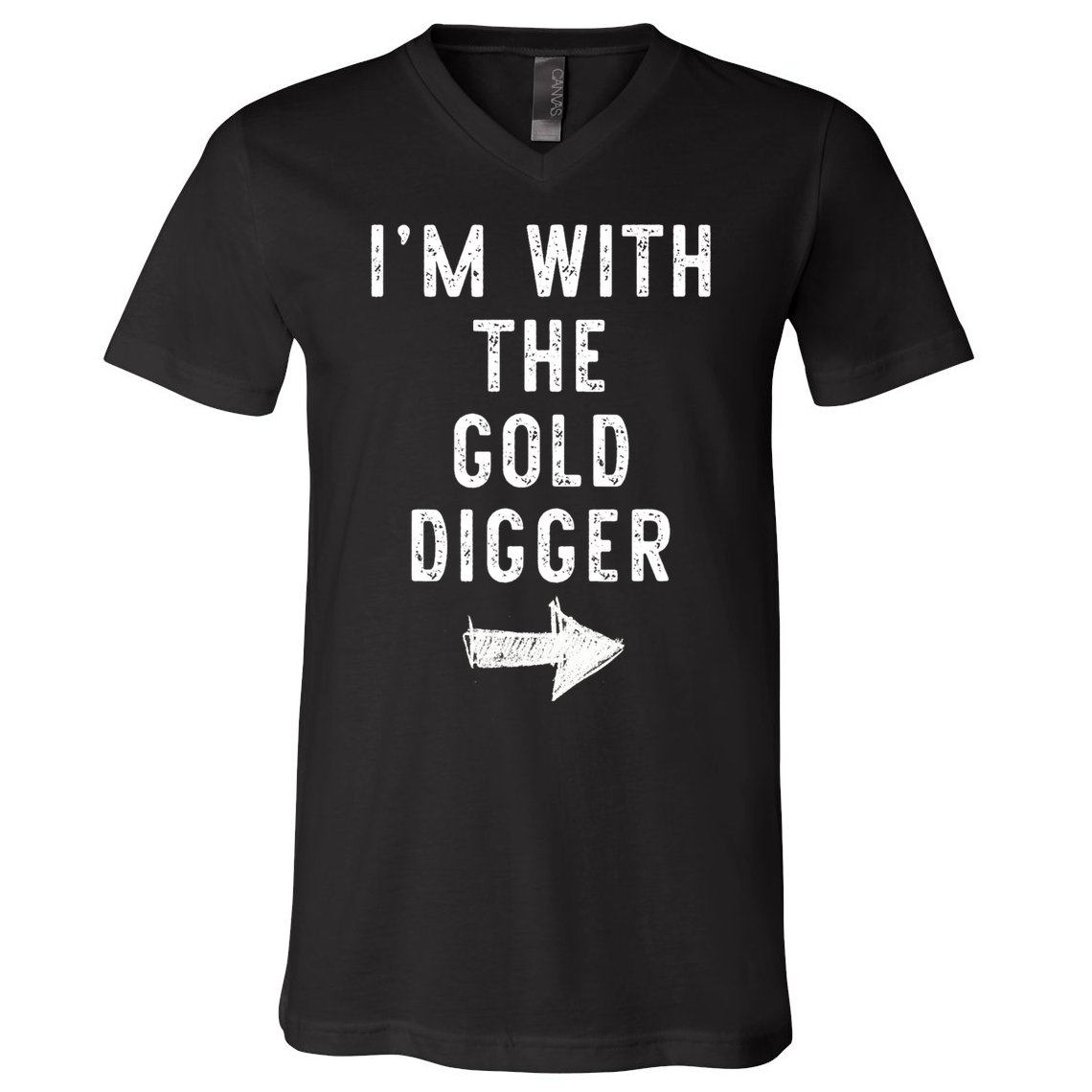 IM With The Gold Digger Costume Halloween Matching Couple V-Neck T-Shirt