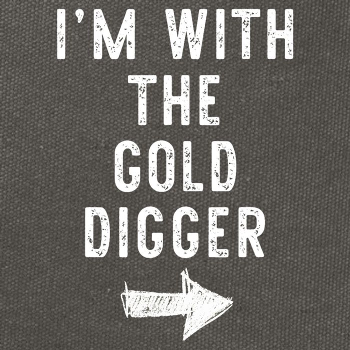 IM With The Gold Digger Costume Halloween Matching Couple Cotton Canvas Backpack