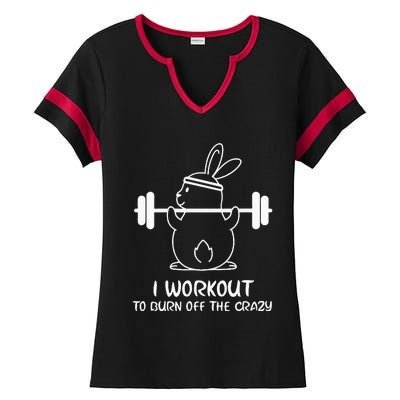 I Workout To Burn off the Crazy Funny Fitness Ladies Halftime Notch Neck Tee