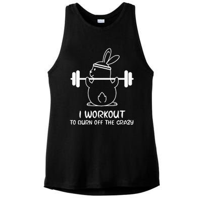 I Workout To Burn off the Crazy Funny Fitness Ladies PosiCharge Tri-Blend Wicking Tank