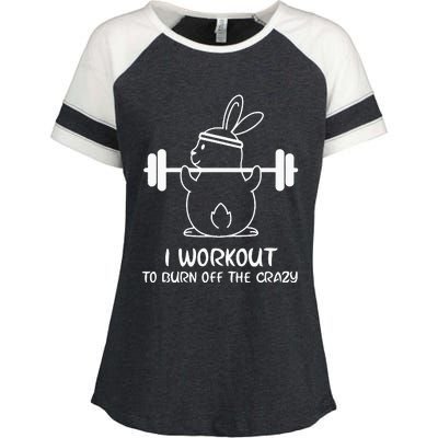 I Workout To Burn off the Crazy Funny Fitness Enza Ladies Jersey Colorblock Tee