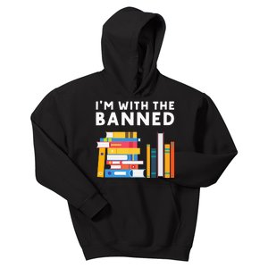 I'm With The Banned Books I Read Banned Books Lovers Kids Hoodie