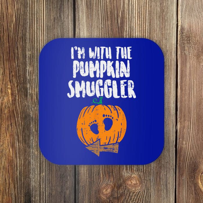 Im With The Pumpkin Smuggler Halloween Pregnancy Couple Dad Coaster