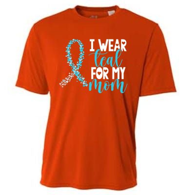 I Wear Teal For My Mom Cervical Cancer Awareness Support Gift Cooling Performance Crew T-Shirt