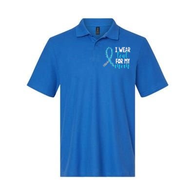 I Wear Teal For My Mom Cervical Cancer Awareness Support Gift Softstyle Adult Sport Polo