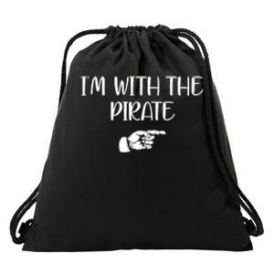 Im With The Pirate Drawstring Bag