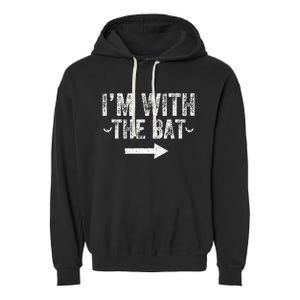 I'm With The Bat Costume Halloween Matching Couple Garment-Dyed Fleece Hoodie