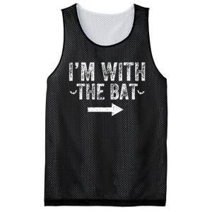 I'm With The Bat Costume Halloween Matching Couple Mesh Reversible Basketball Jersey Tank