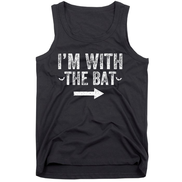 I'm With The Bat Costume Halloween Matching Couple Tank Top