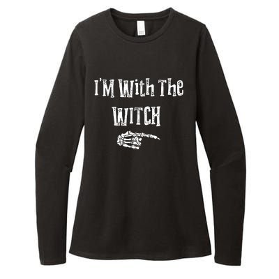 I'm With The Witch Tee Funny Halloween Womens CVC Long Sleeve Shirt