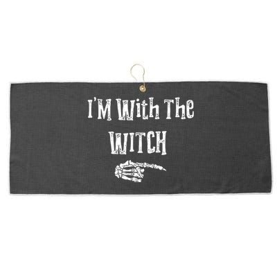 I'm With The Witch Tee Funny Halloween Large Microfiber Waffle Golf Towel