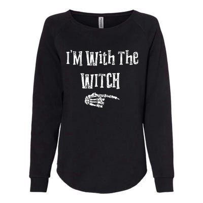 I'm With The Witch Tee Funny Halloween Womens California Wash Sweatshirt