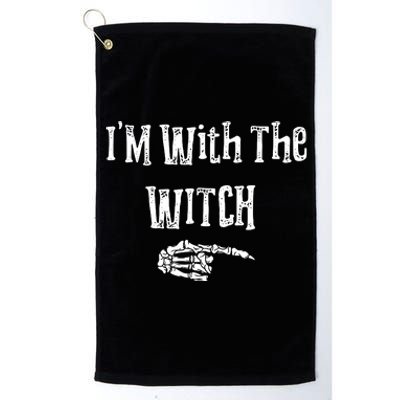 I'm With The Witch Tee Funny Halloween Platinum Collection Golf Towel