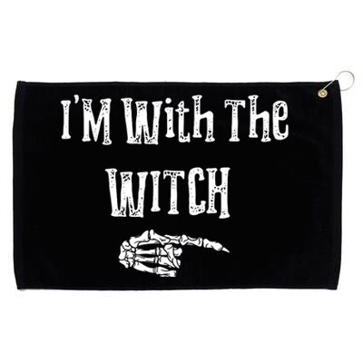 I'm With The Witch Tee Funny Halloween Grommeted Golf Towel