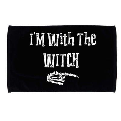 I'm With The Witch Tee Funny Halloween Microfiber Hand Towel