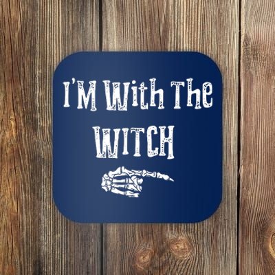 I'm With The Witch Tee Funny Halloween Coaster