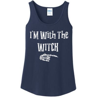 I'm With The Witch Tee Funny Halloween Ladies Essential Tank