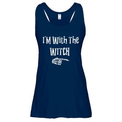 I'm With The Witch Tee Funny Halloween Ladies Essential Flowy Tank