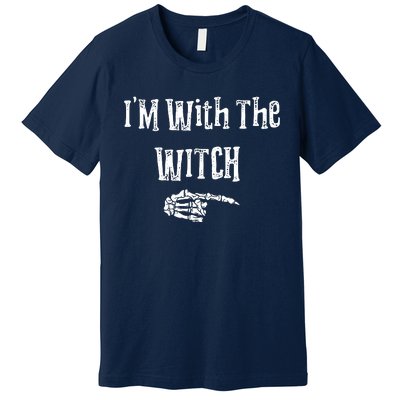 I'm With The Witch Tee Funny Halloween Premium T-Shirt