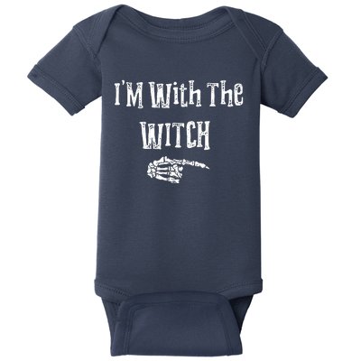 I'm With The Witch Tee Funny Halloween Baby Bodysuit