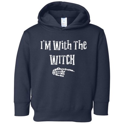 I'm With The Witch Tee Funny Halloween Toddler Hoodie