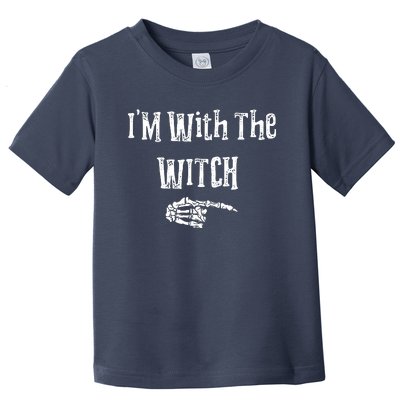 I'm With The Witch Tee Funny Halloween Toddler T-Shirt