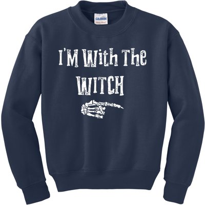 I'm With The Witch Tee Funny Halloween Kids Sweatshirt