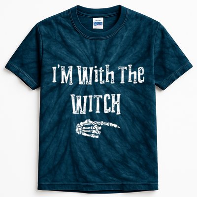 I'm With The Witch Tee Funny Halloween Kids Tie-Dye T-Shirt