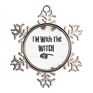 I'm With The Witch Tee Funny Halloween Metallic Star Ornament