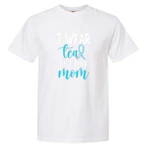 I Wear Teal For My Mom Cervical Cancer Awareness Support Cool Gift Garment-Dyed Heavyweight T-Shirt