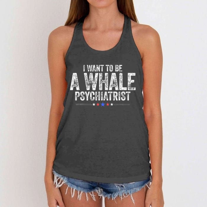 I Want To Be A Whale Psychiatrist Women's Knotted Racerback Tank