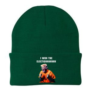 I Won The Election Funny Trump Prisoner Halloween Costume Knit Cap Winter Beanie