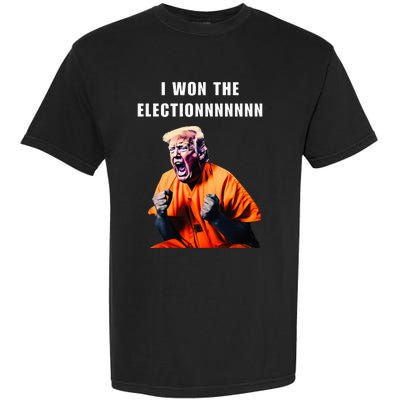 I Won The Election Funny Trump Prisoner Halloween Costume Garment-Dyed Heavyweight T-Shirt