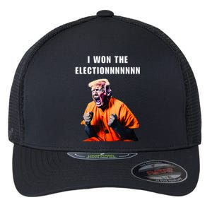 I Won The Election Funny Trump Prisoner Halloween Costume Flexfit Unipanel Trucker Cap