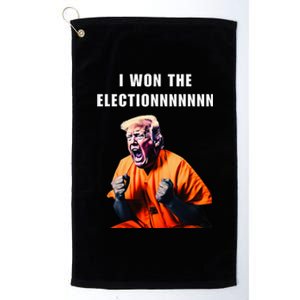 I Won The Election Funny Trump Prisoner Halloween Costume Platinum Collection Golf Towel