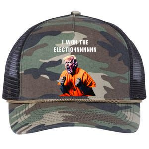 I Won The Election Funny Trump Prisoner Halloween Costume Retro Rope Trucker Hat Cap