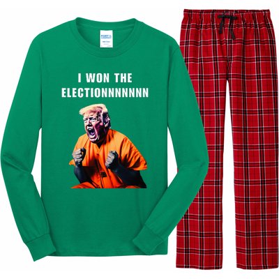 I Won The Election Funny Trump Prisoner Halloween Costume Long Sleeve Pajama Set