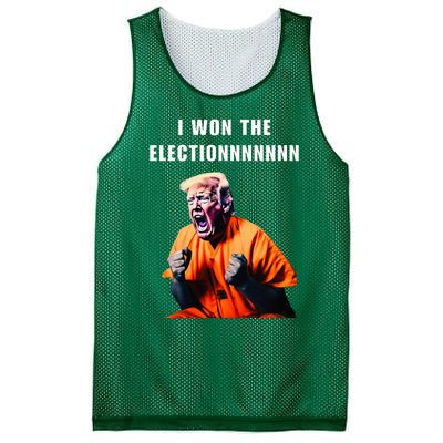 I Won The Election Funny Trump Prisoner Halloween Costume Mesh Reversible Basketball Jersey Tank