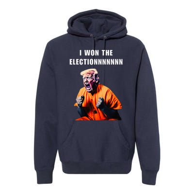 I Won The Election Funny Trump Prisoner Halloween Costume Premium Hoodie